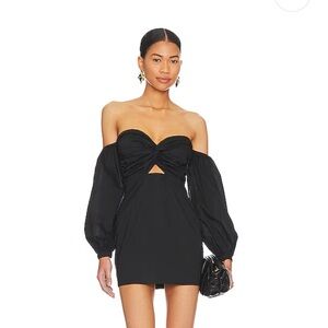superdown Black Off-Shoulder Mini Dress